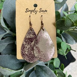 Leather Teardrop Earrings